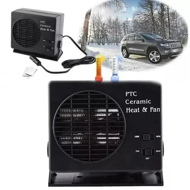 12V Ceramic Car Heater | 150W-300W | Portable Windshield Deicer with Automatic Thermostat