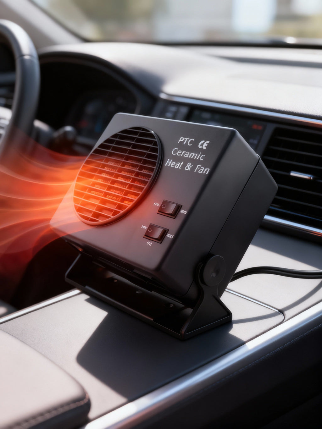 12V Ceramic Car Heater | 150W-300W | Portable Windshield Deicer with Automatic Thermostat