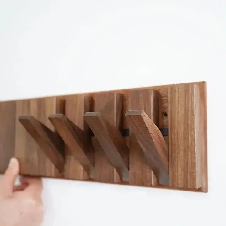 Wooden Wall Mounted Coat Rack and Coat Hook